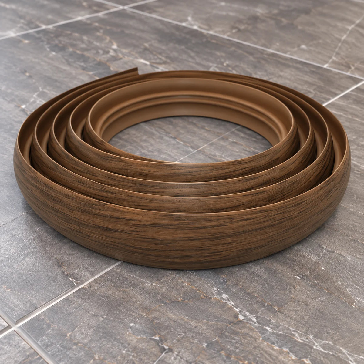 40mm Flex Line Pvc Flexible Flooring Transition Profile Door Threshold In Hickory Color