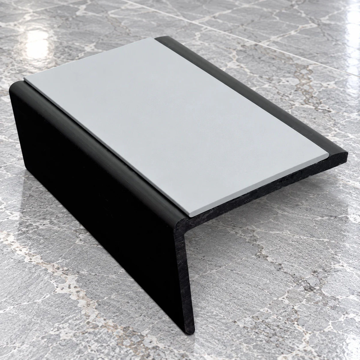 NSP 56x32.5mm Slimline PVC Non-Slip Stair Nosing In Ice Grey Color