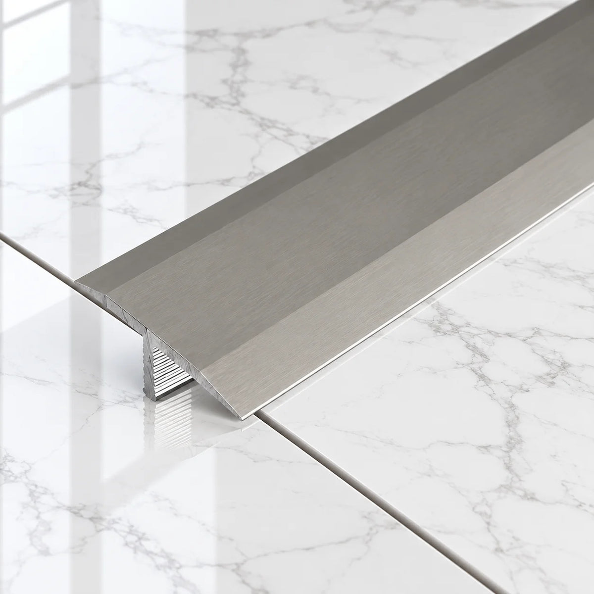 18mm Aluminium T-Bar Floor Transition Strip In Inox Color