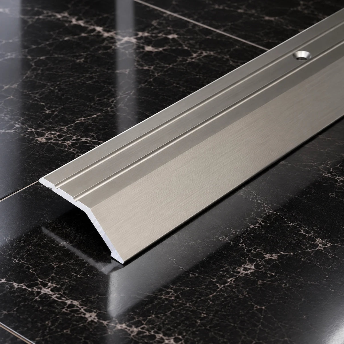 40mm Aluminium Ramp Transition Strip – Up to 8mm In Inox Color