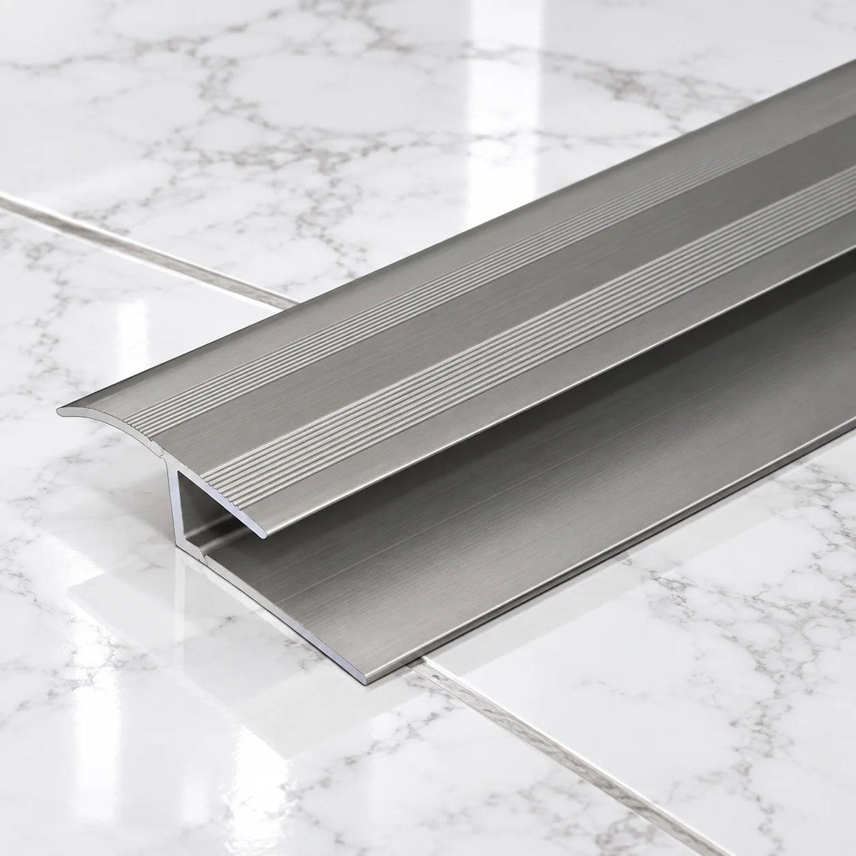 40mm Aluminium Dual-Level Floor Transition Profile In Inox Color