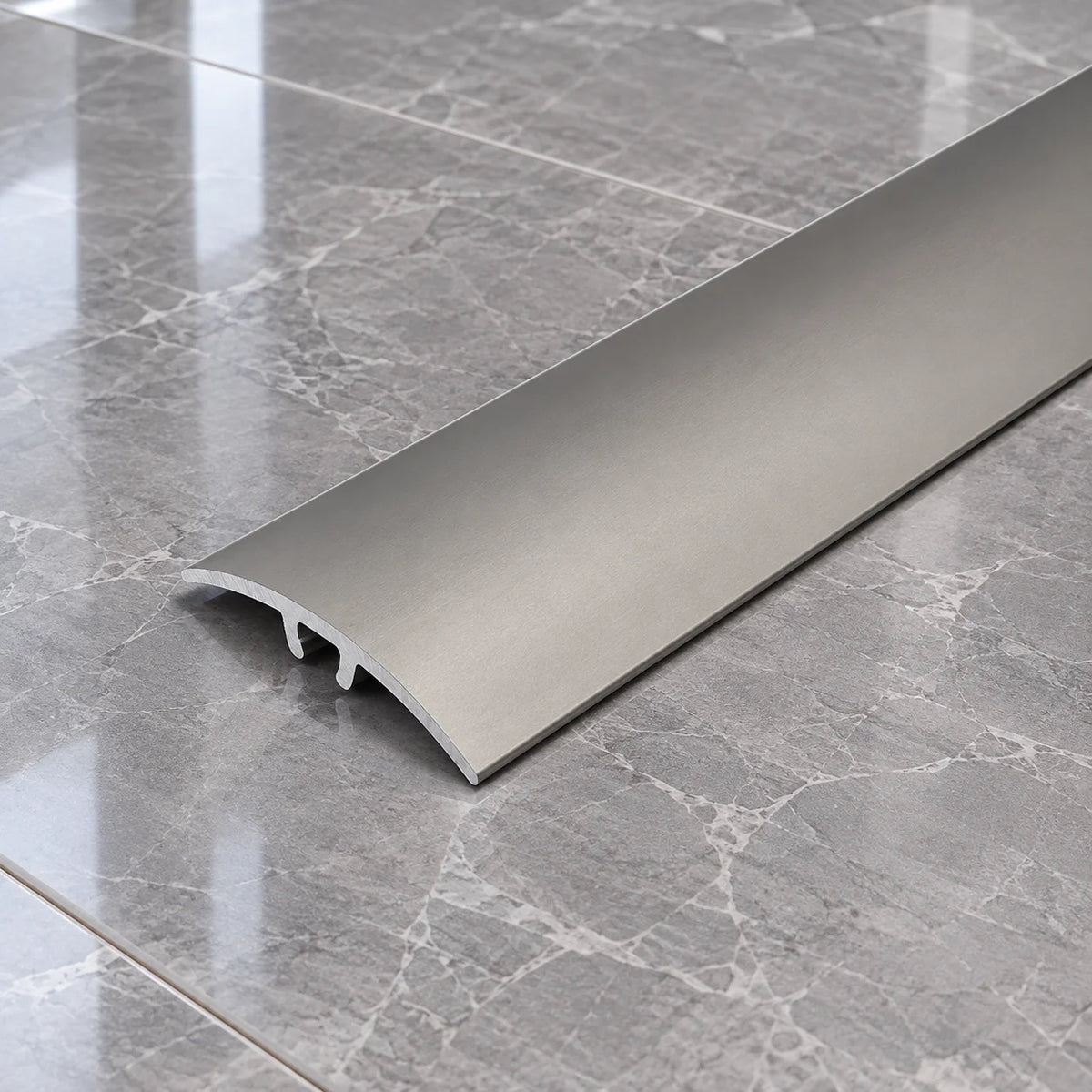 40mm Aluminium Concealed-Fix Floor Transition Strip In Inox Color