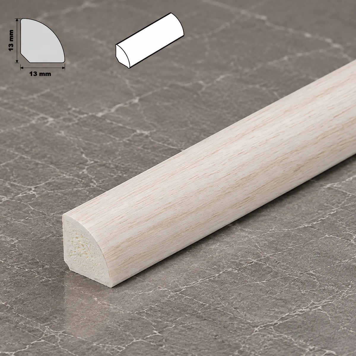 Decorative Flooring Window Edge Beading Worktop Strip uPVC 13mm Quadrant Trim Moulding In Light Ash Color