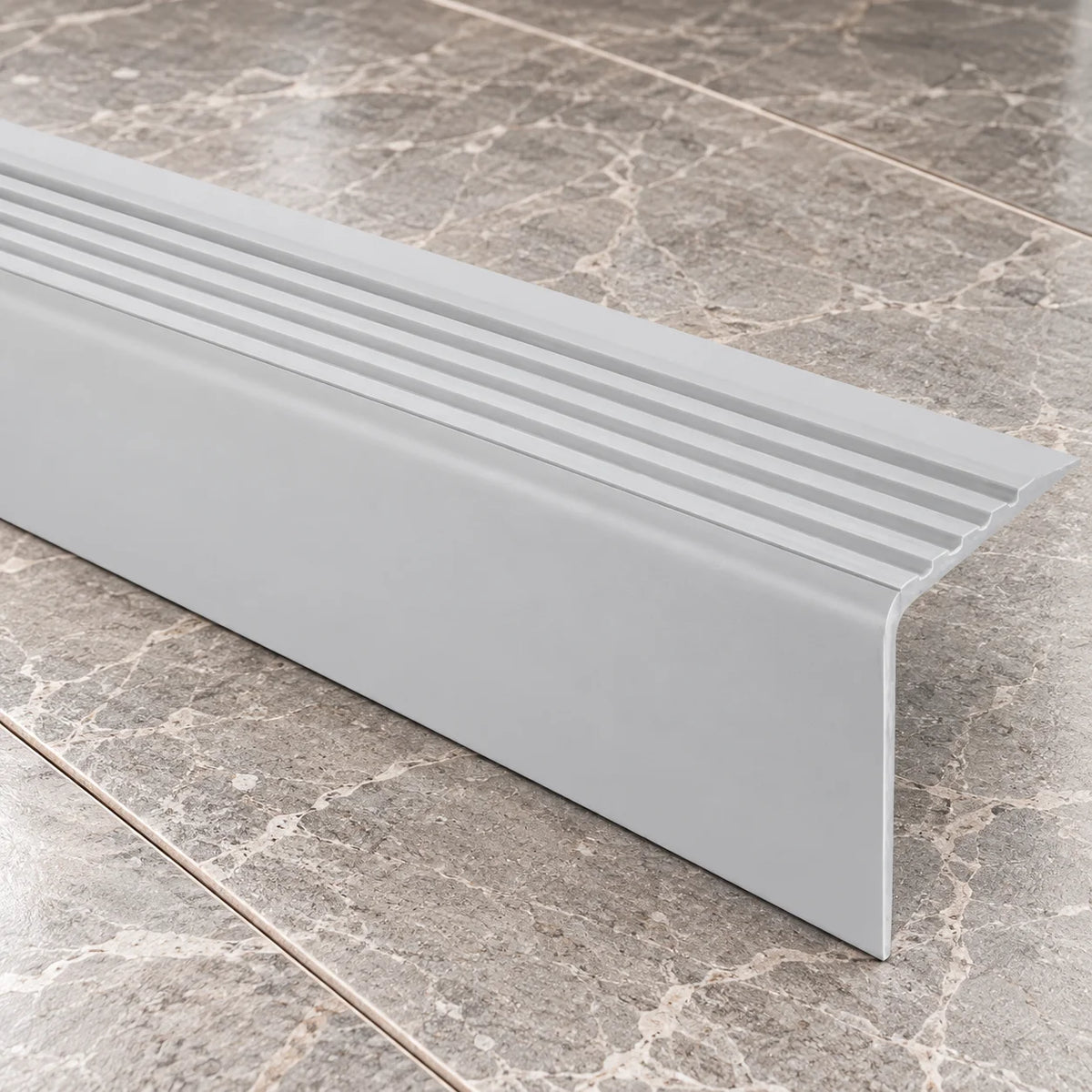 50x42mm Flexible Anti-Slip PVC Stair Nosing – 1.2m In Light Grey Color