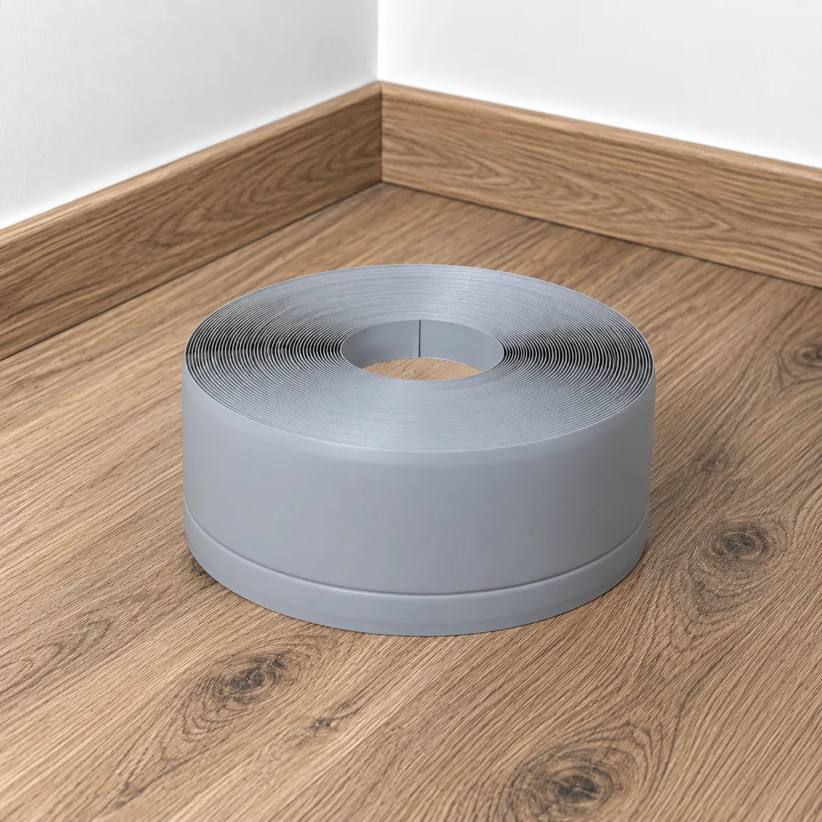 Flexible PVC Skirting Board Soft Trim Strip 100x25 MM x 10 M Length In Light Grey Color