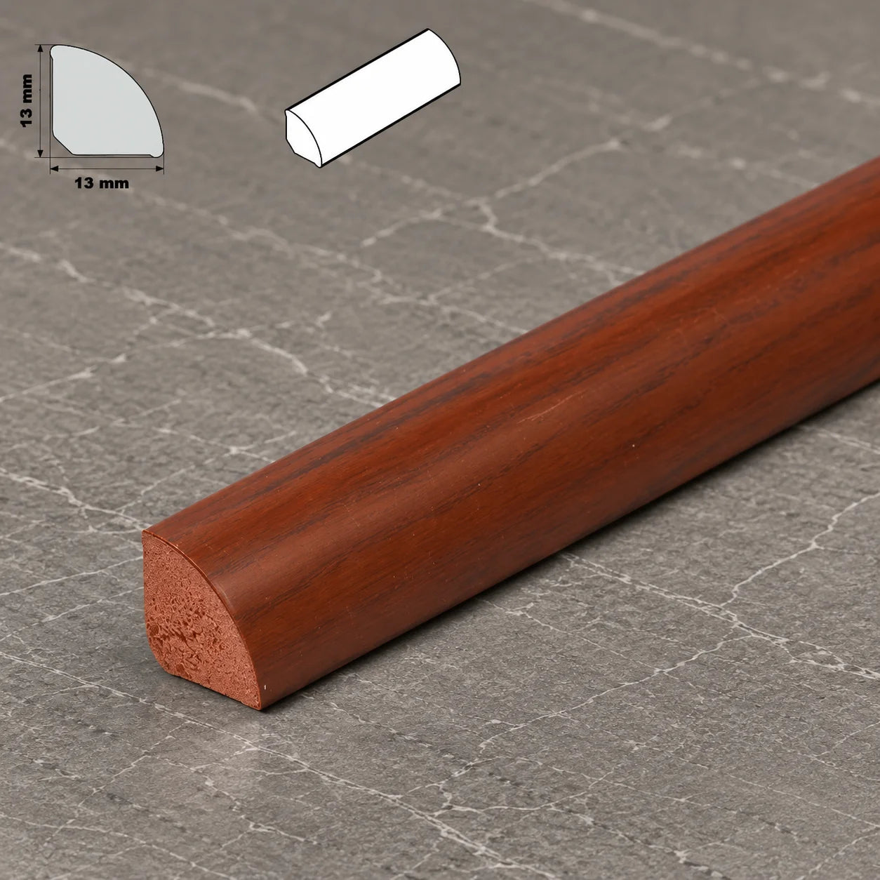 Decorative Flooring Window Edge Beading Worktop Strip uPVC 13mm Quadrant Trim Moulding In Light Mahogany Color