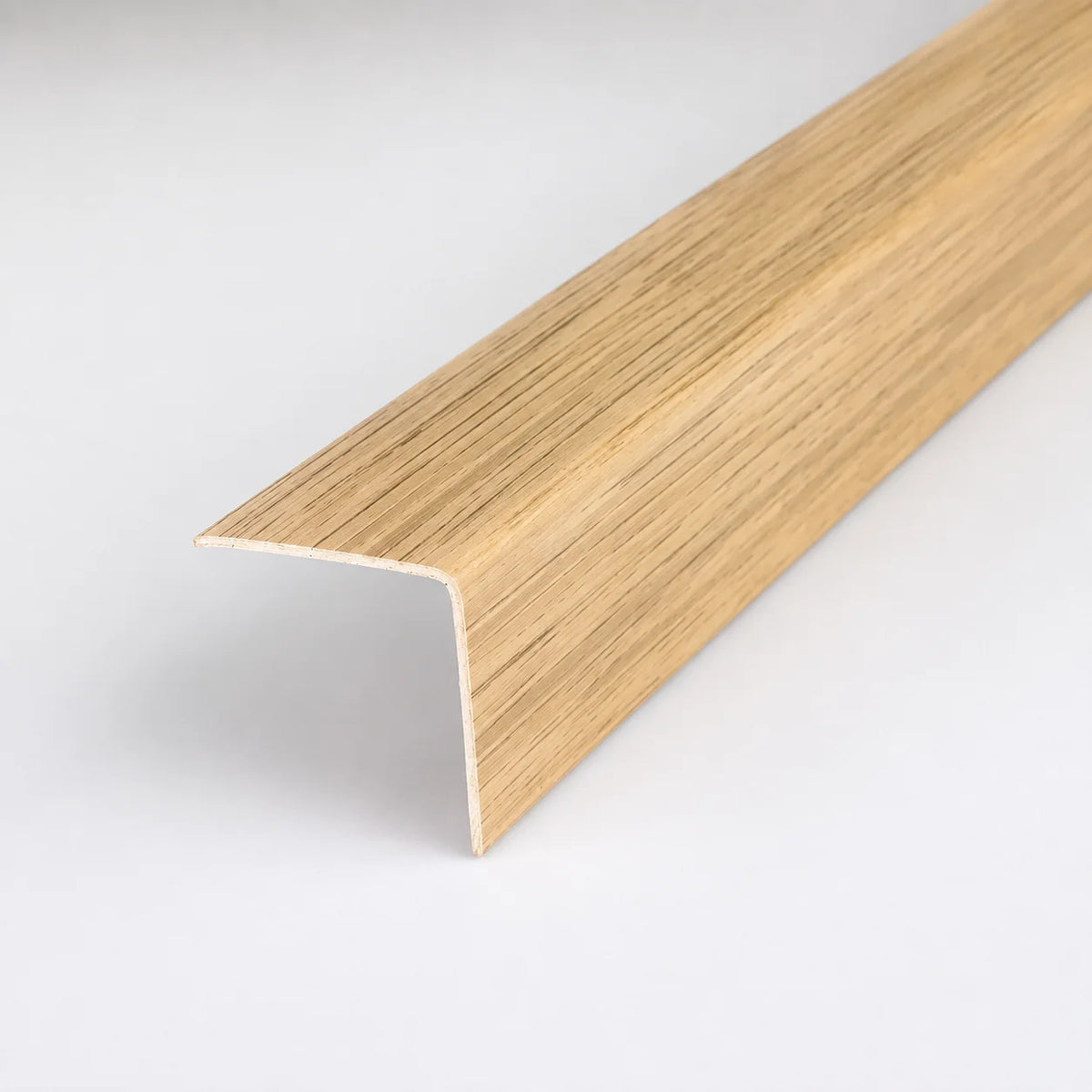 PVC Plastic Edge Protector Moulding Wood Effect Corner Angle Trim 90° In Light ak Color
