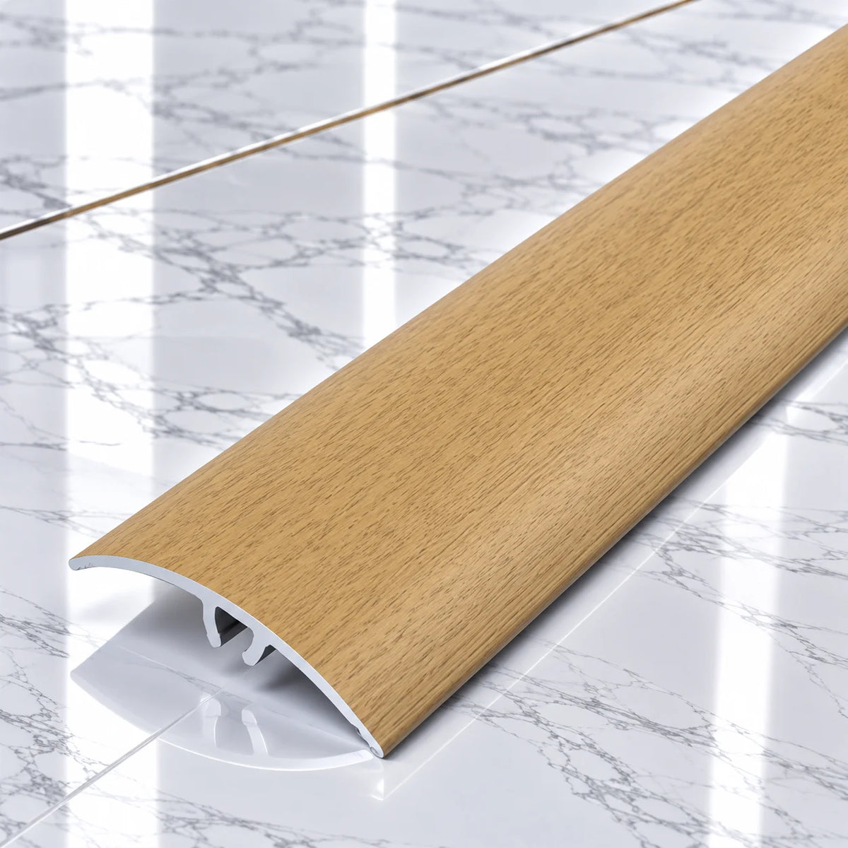 50mm Wood Effect Aluminium Adjustable Threshold Strip In light Oak Color