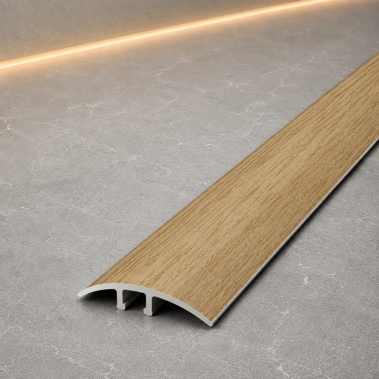 E64 40mm Pvc Wood Effect Door Threshold Strip in Light Oak Color