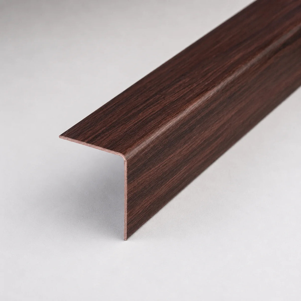 PVC Plastic Edge Protector Moulding Wood Effect Corner Angle Trim 90° In Mahogany Color