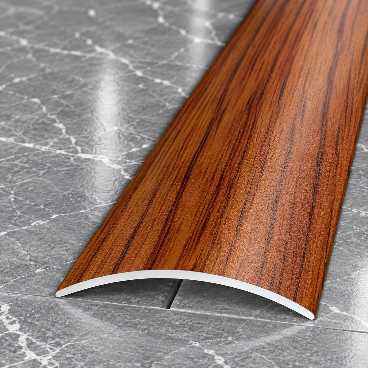40mm Wood Effect Aluminium Self-Adhesive Threshold Strip In Mahogany Color