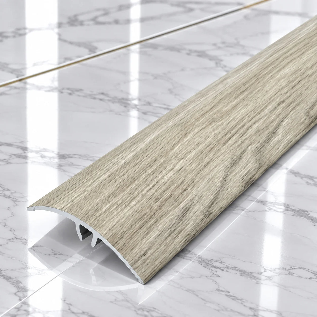 50mm Wood Effect Aluminium Adjustable Threshold Strip In Malaga Oak Color
