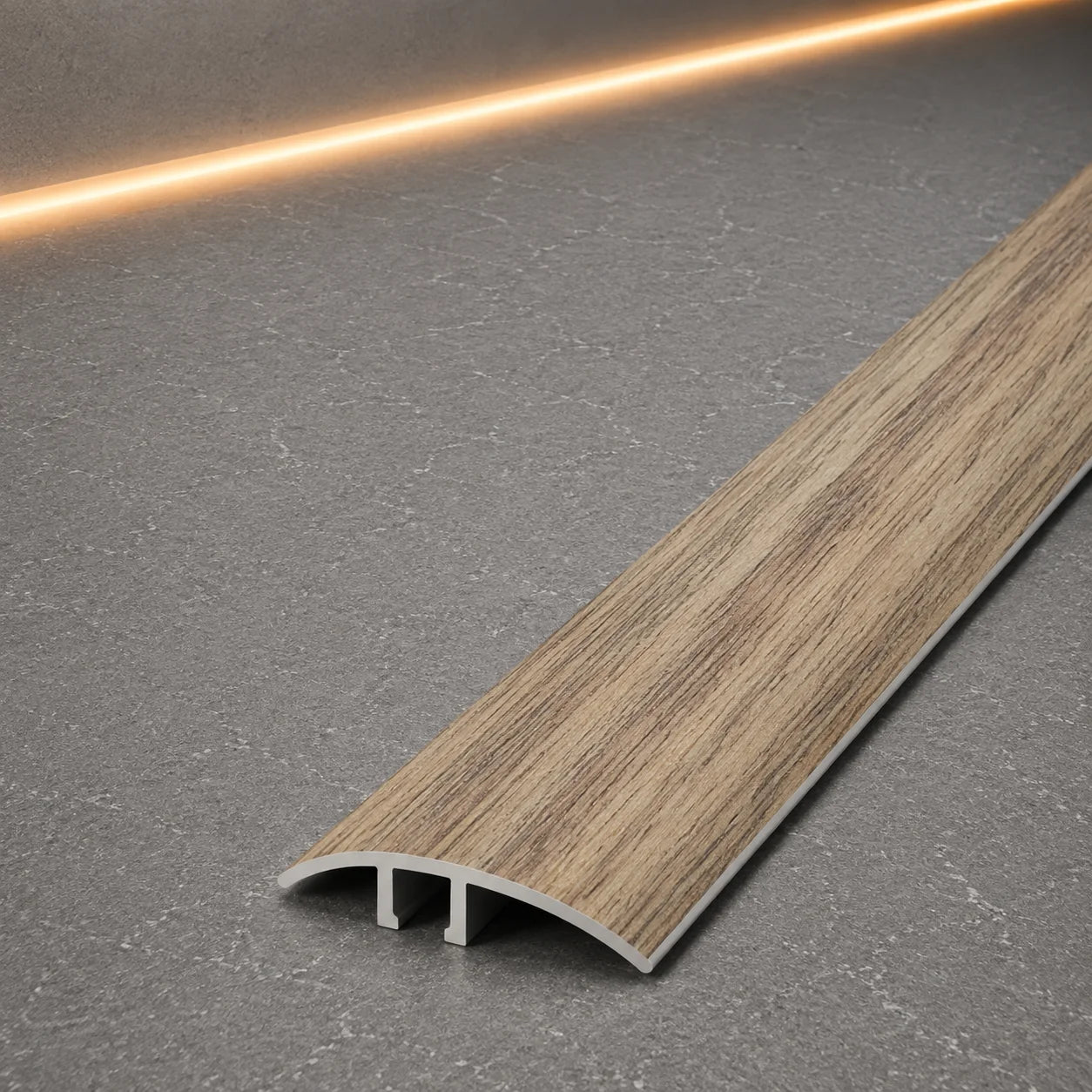 E64 40mm Pvc Wood Effect Door Threshold Strip in Merbau Color