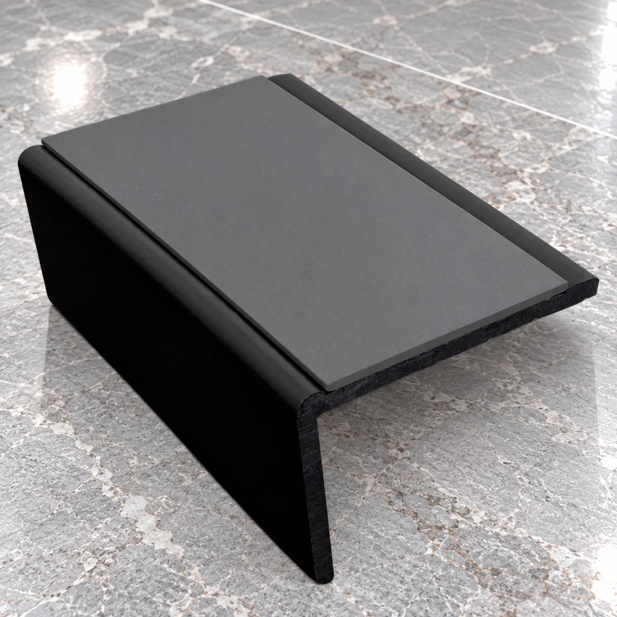 NSP 56x32.5mm Slimline PVC Non-Slip Stair Nosing In Midnight Grey Color