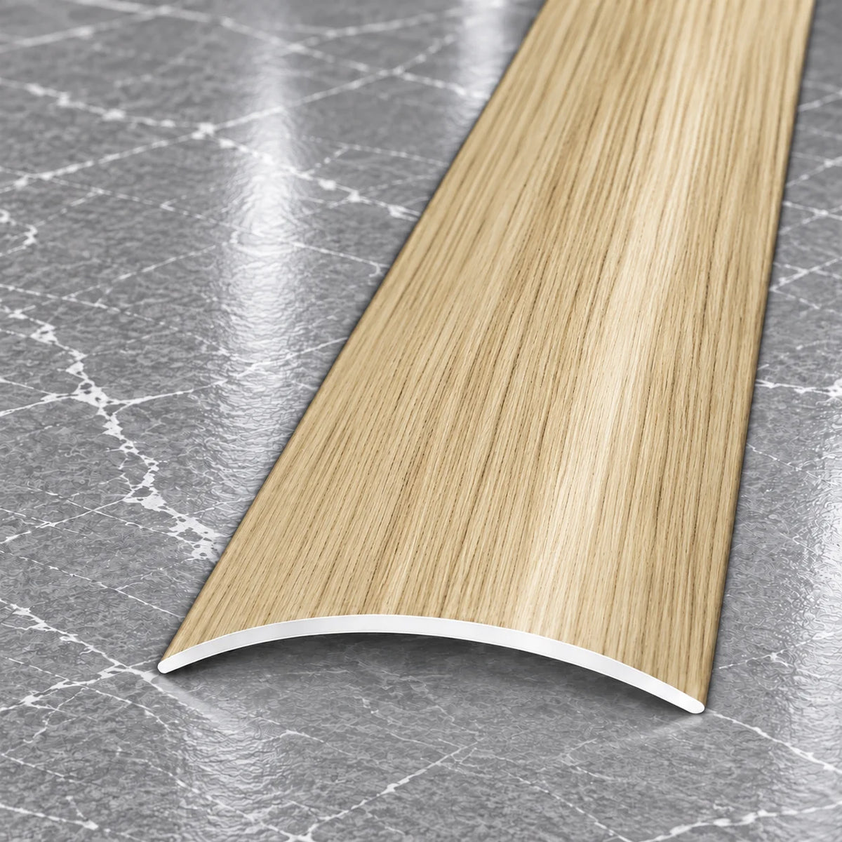 40mm Wood Effect Aluminium Self-Adhesive Threshold Strip In Mocca Oak Color
