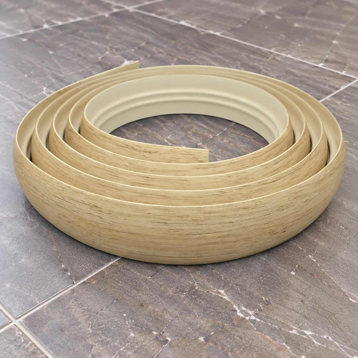 40mm Flex Line Pvc Flexible Flooring Transition Profile Door Threshold In Mountain Maple Color