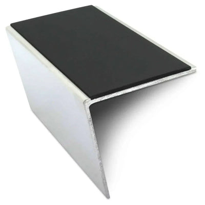 Black NSL20 57 DDA Compliant Aluminium Non Slip Stair Nosing Edge Trim With Pvc Insert