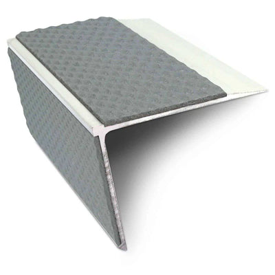 NSL28 Dolphin Grey Tredsafe Non Slip Stair Nosing Edge Trim With Pvc Insert