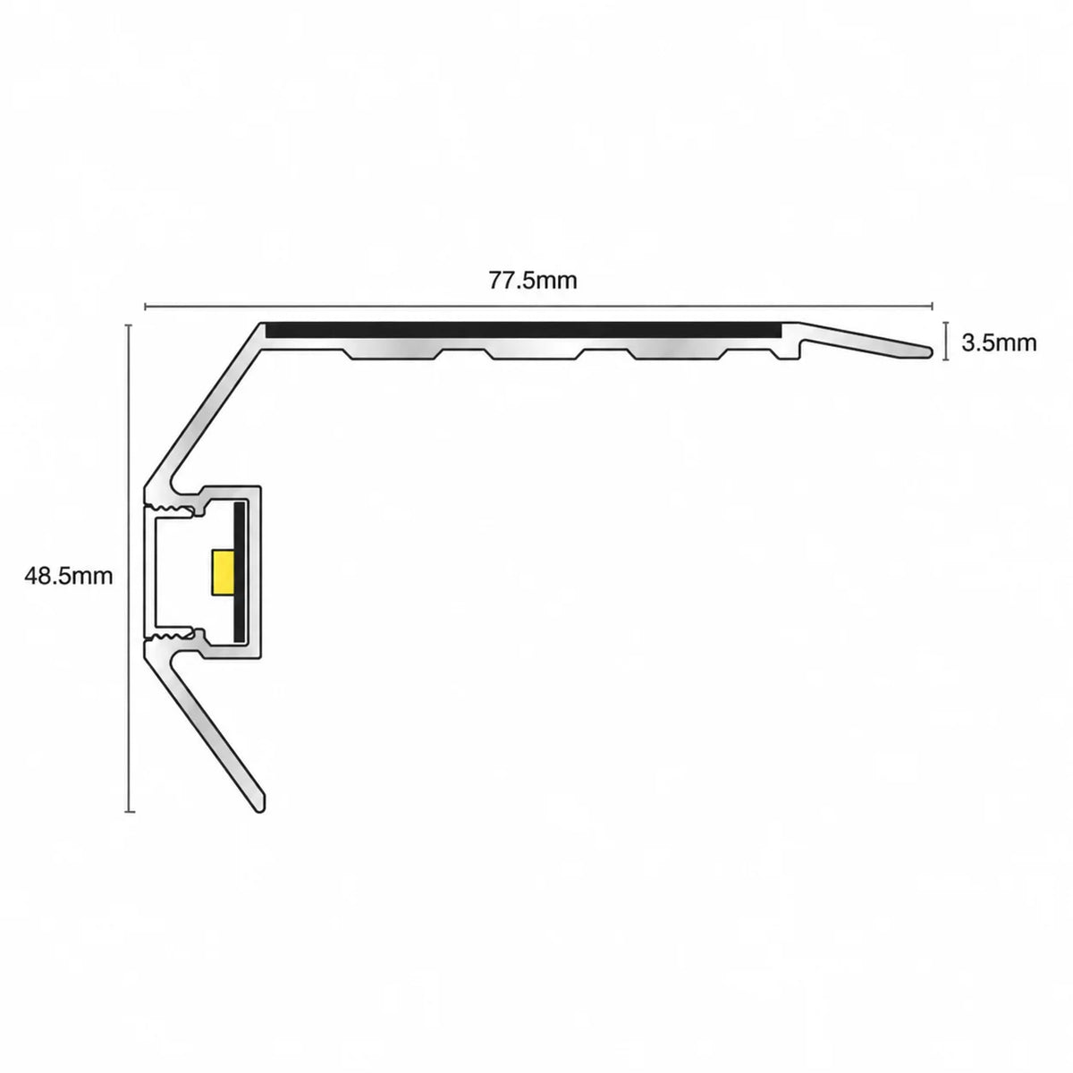 NSLR50 Tredsafe Vision Light Out Stair Nosing Diagram