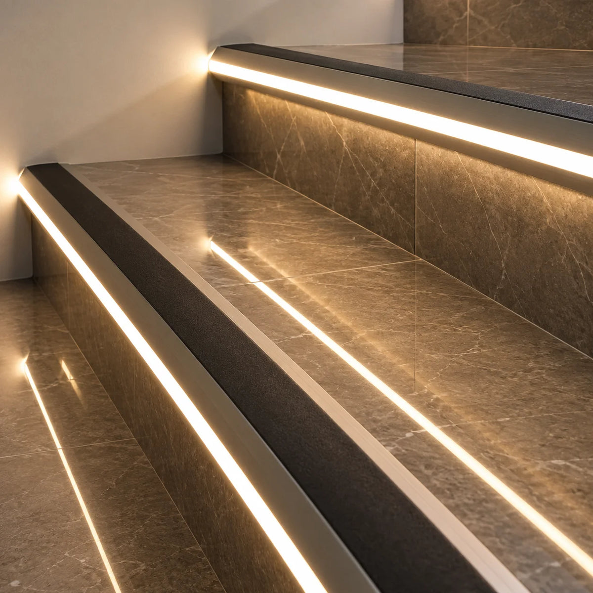 NSLR50 Illuminated Aluminium Stair Nosing 77.5x48.5mm Realuse Image 
