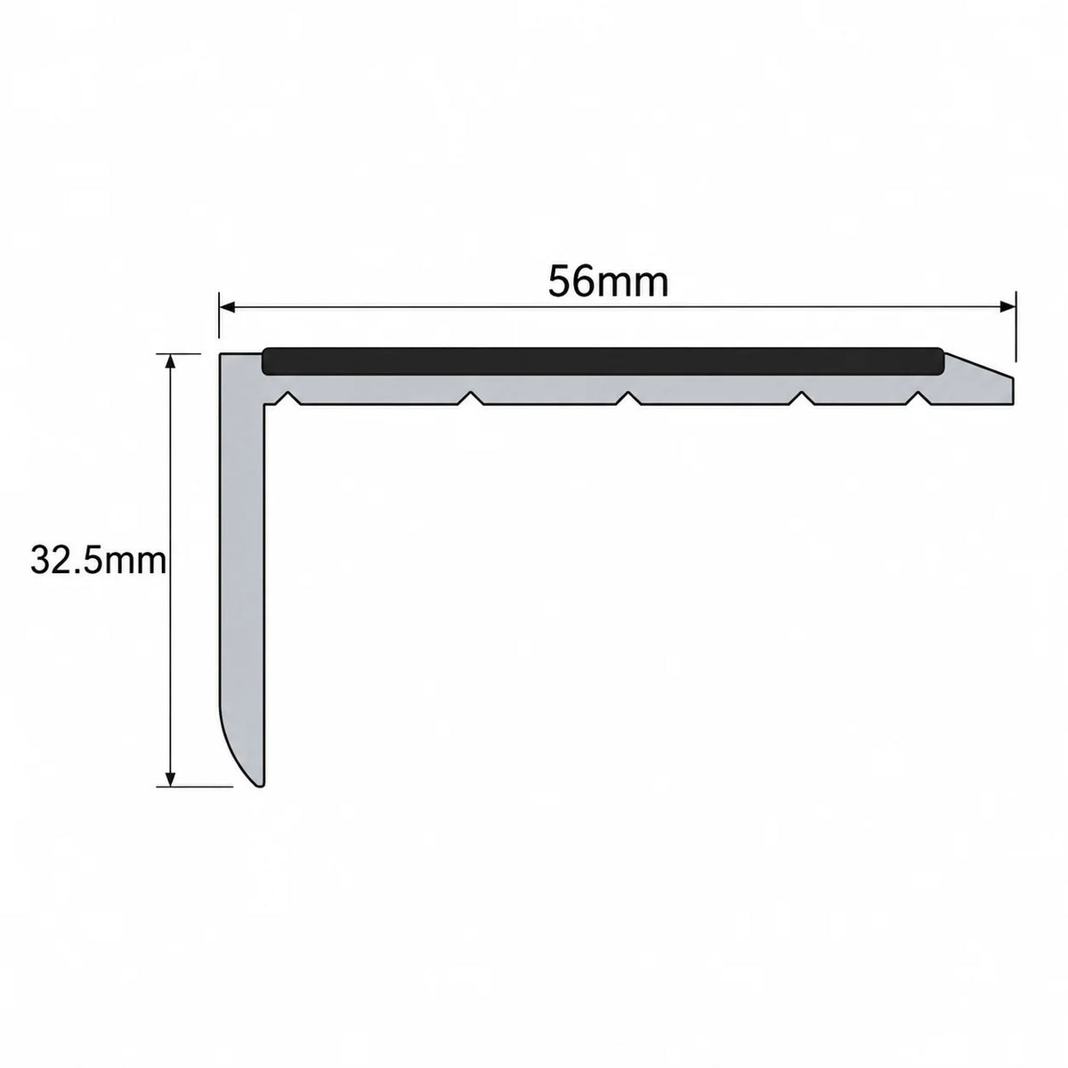 Durable NSP slimline stair nosing designed to reduce slipping risks while protecting staircase edges against daily foot traffic and wear.
