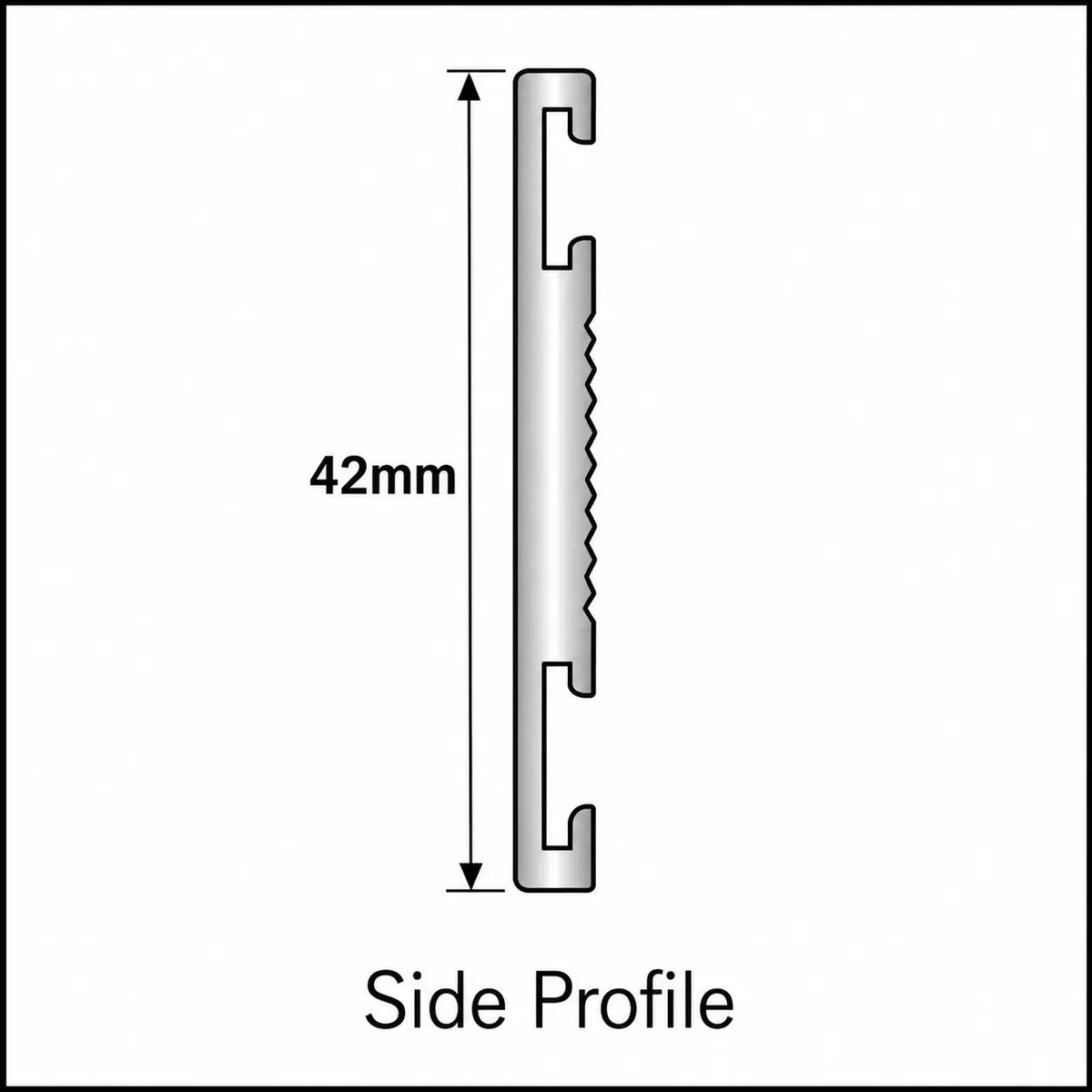NTL 42mm Aluminium Landing Trim – 2.5m Diagarm
