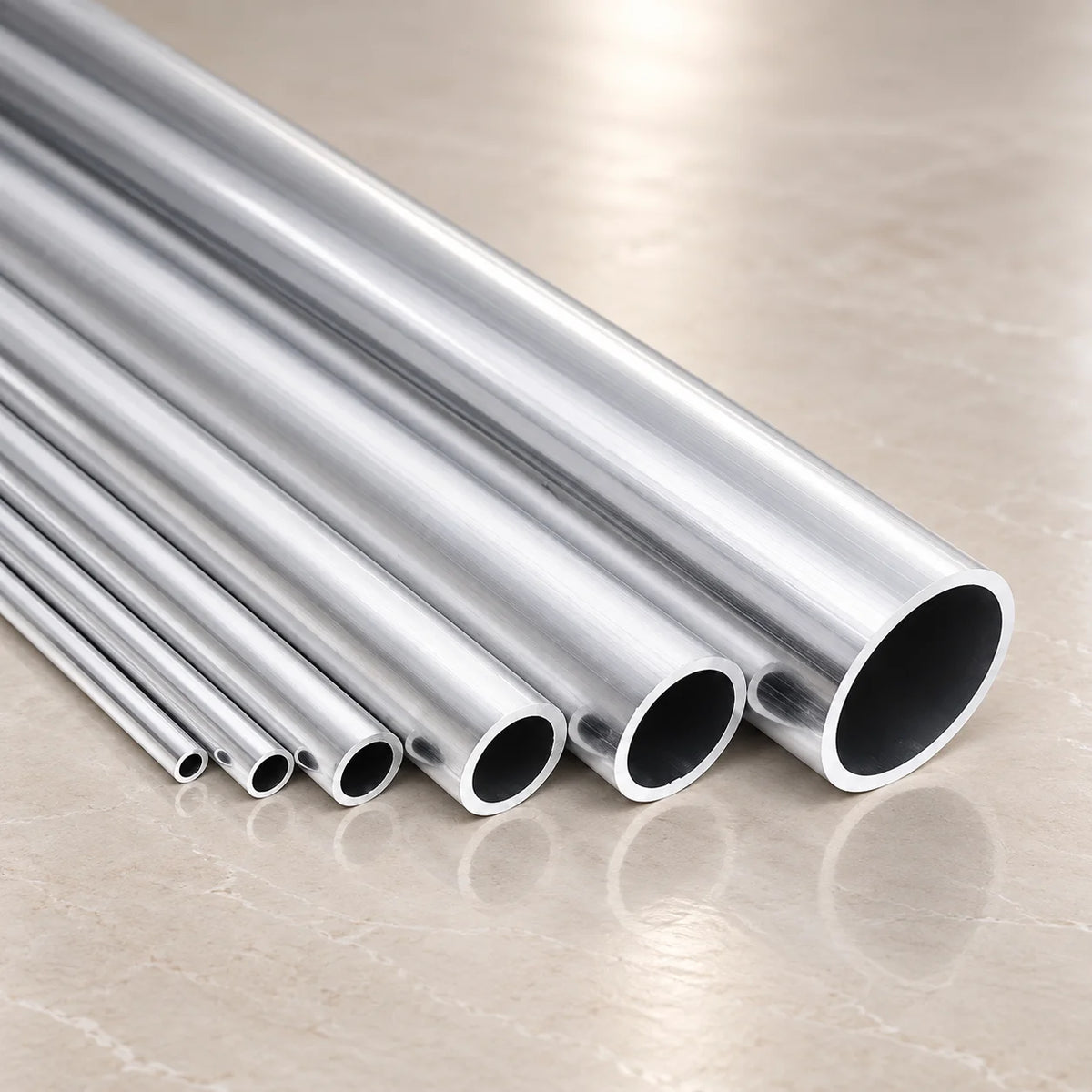 Round Tube Pipe Natural Aluminium 1 M / 39.37" Length All Sizes