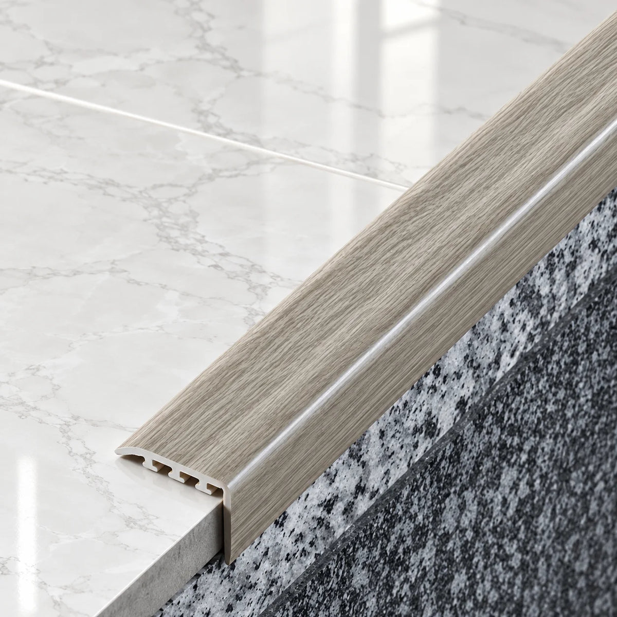D-K0300 25x25mm Wood Effect PVC Stair Nosing In Oak 2P