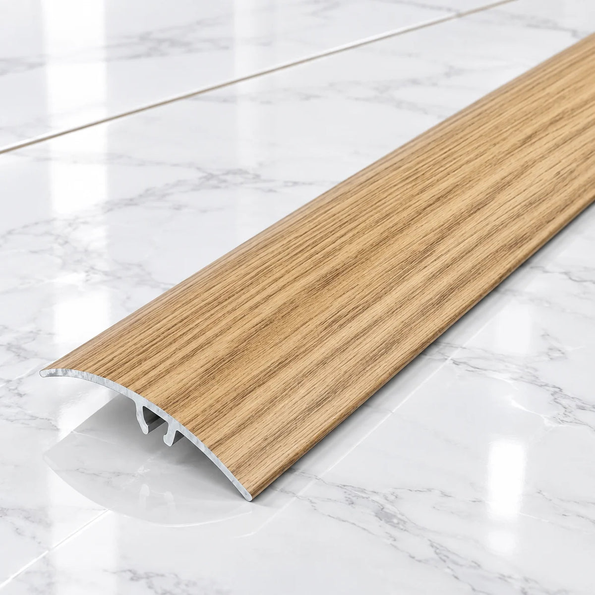 50mm Wood Effect Aluminium Adjustable Threshold Strip In Oak Color
