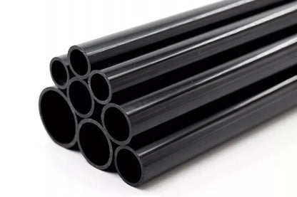 PVC Plastic Round Pipe Tube Black -1m / 39.37" Length