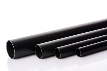 PVC Plastic Round Pipe Tube Black -1m / 39.37" Length