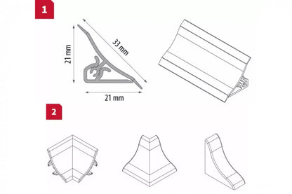 PVC Splashback Trim Worktop Edging Profile Kitchen Bathroom Accessory