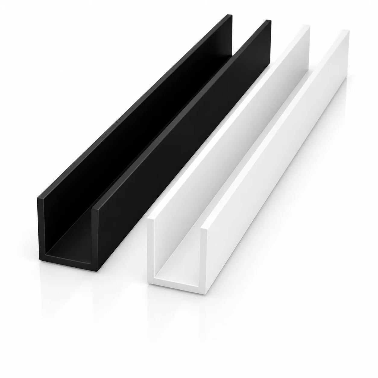 PVC U Channel Profile Edge Trim 1m Black & White 39.37 Inch