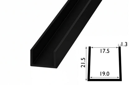 PVC U Channel Black & White Rigid Plastic TW Profile Edge Trim