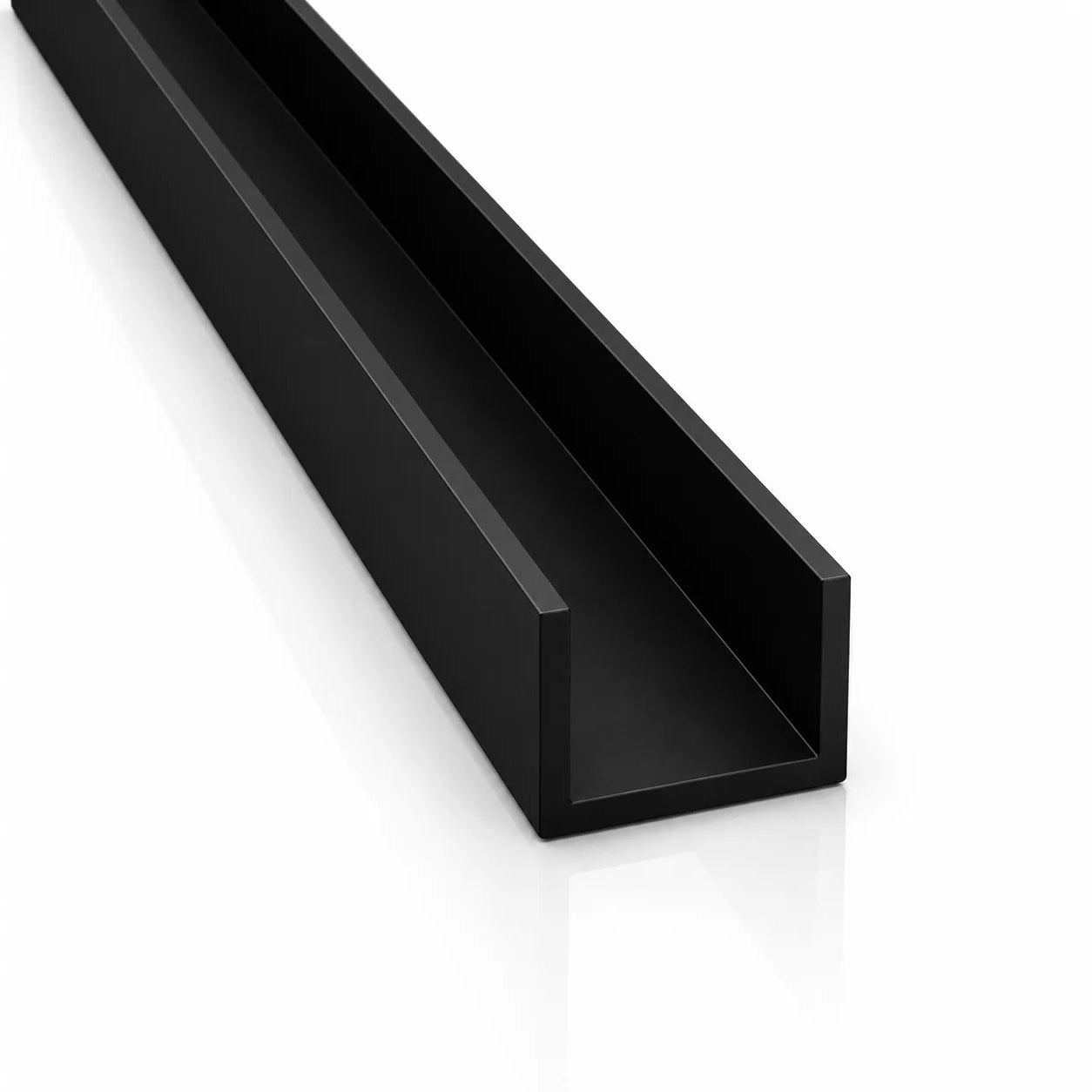 PVC U Channel Profile Edge Trim 1m Black 39.37 Inch