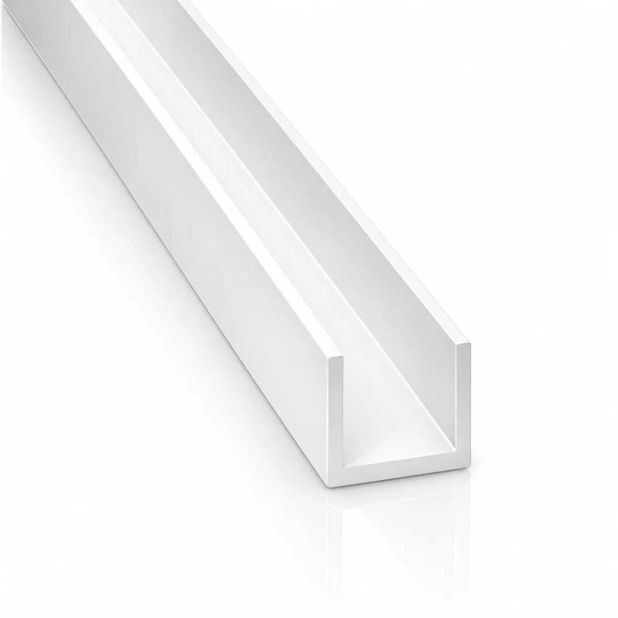 PVC U Channel Profile Edge Trim 1m White 39.37 Inch