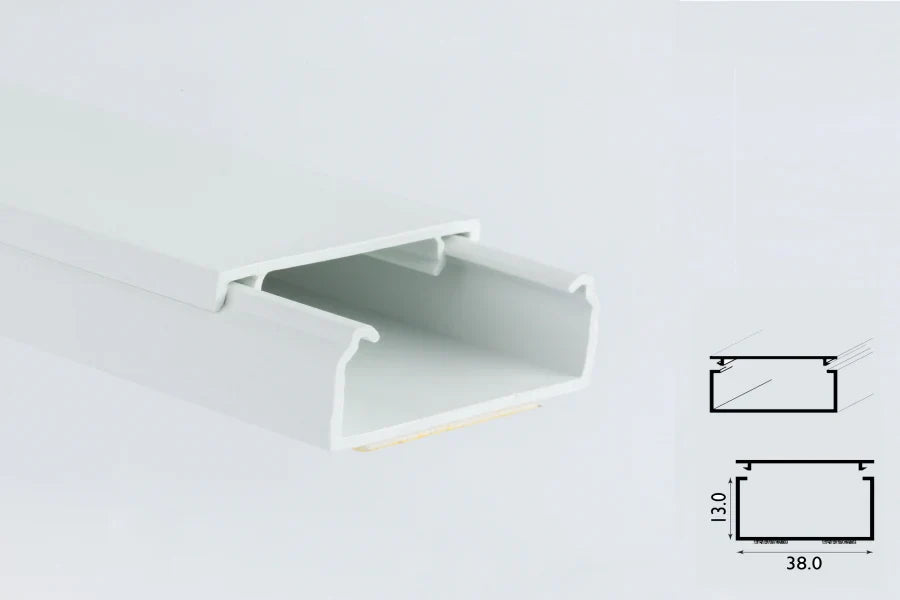 PVC Cable Trunking White Self-Adhesive Wire Cover – 13mm-38mm
