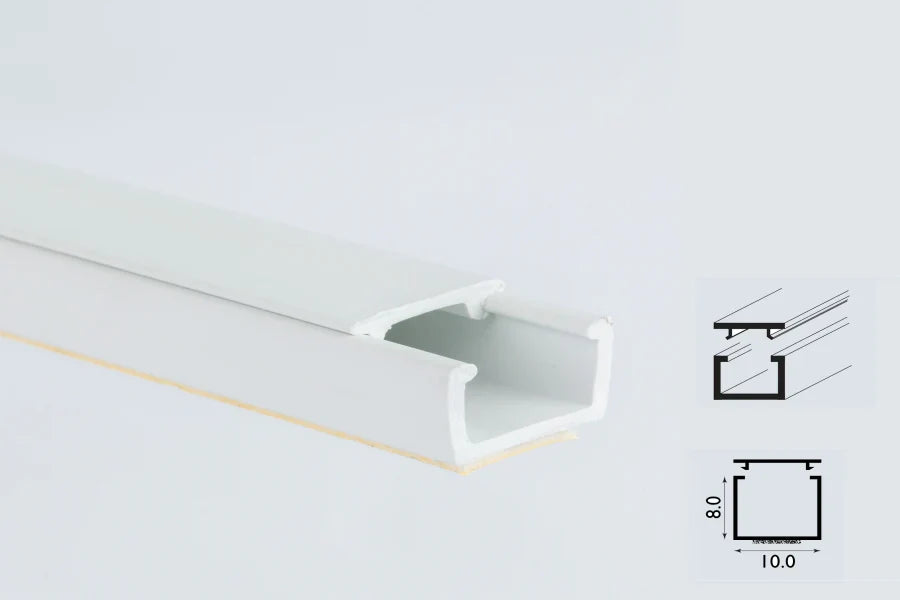 PVC Cable Trunking White Self-Adhesive Wire Cover – 8mm-10mm