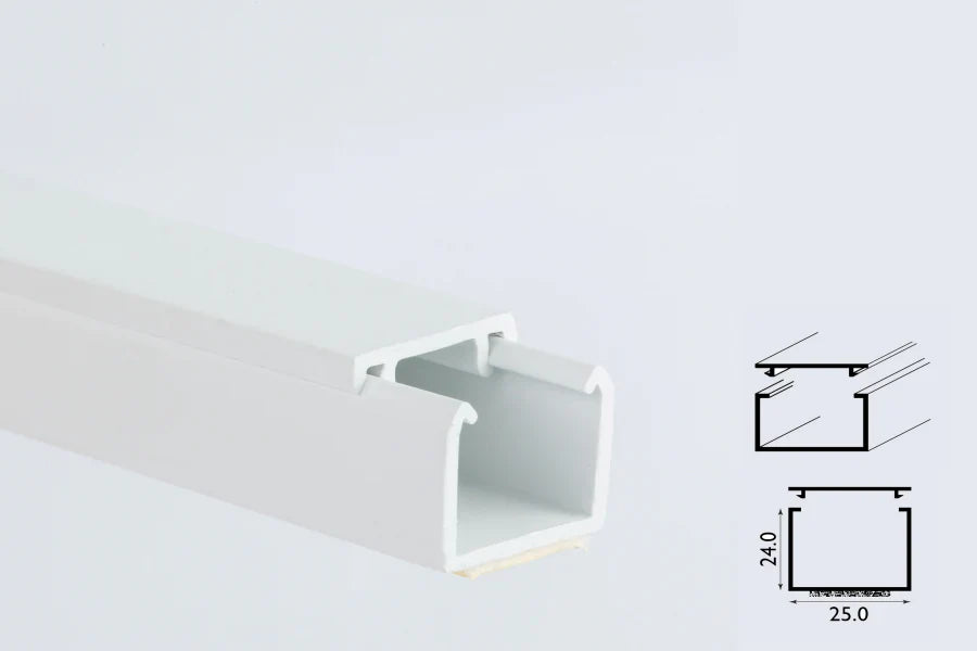 PVC Cable Trunking White Self-Adhesive Wire Cover – 24mm-25mm