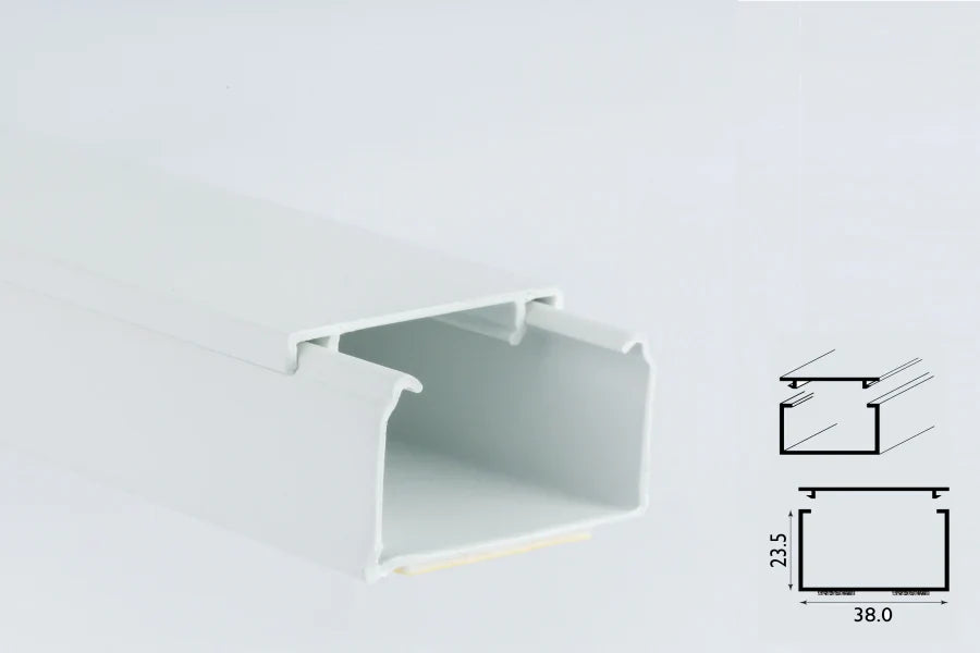 PVC Cable Trunking White Self-Adhesive Wire Cover – 23.5mm-38mm