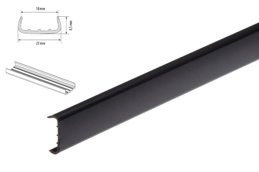 PVC Melamine Furniture Board Panel Cover U Trim Edging Strip- Black Image