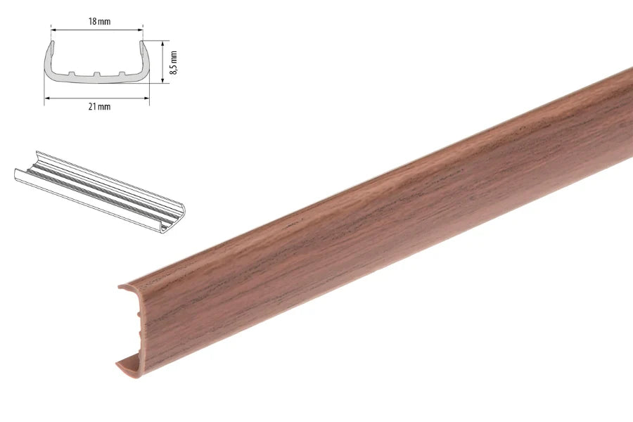 PVC Melamine Furniture Board Panel Cover U Trim Edging Strip- Wooden Image