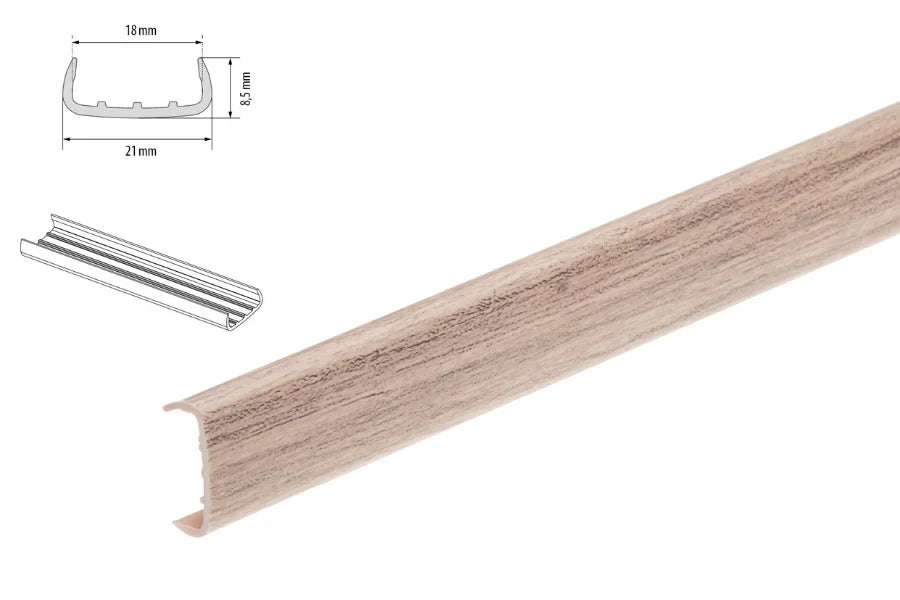 PVC Melamine Furniture Board Panel Cover U Trim Edging Strip- Wooden 1 Image