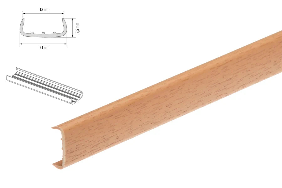PVC Melamine Furniture Board Panel Cover U Trim Edging Strip- Wooden 7 Image
