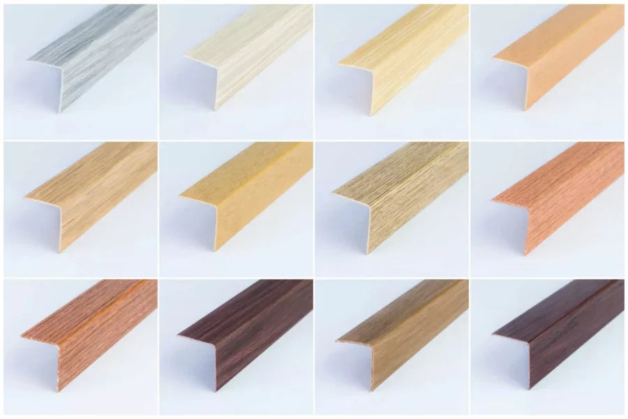 PVC Plastic Edge Protector Moulding Wood Effect Corner Angle Trim 90° - Image