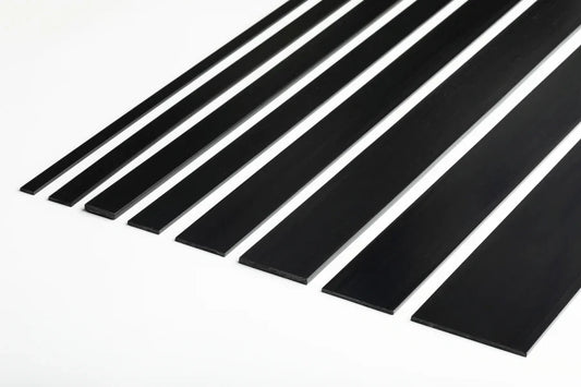 Close Up of Black PVC Plastic Flat Bar Strip