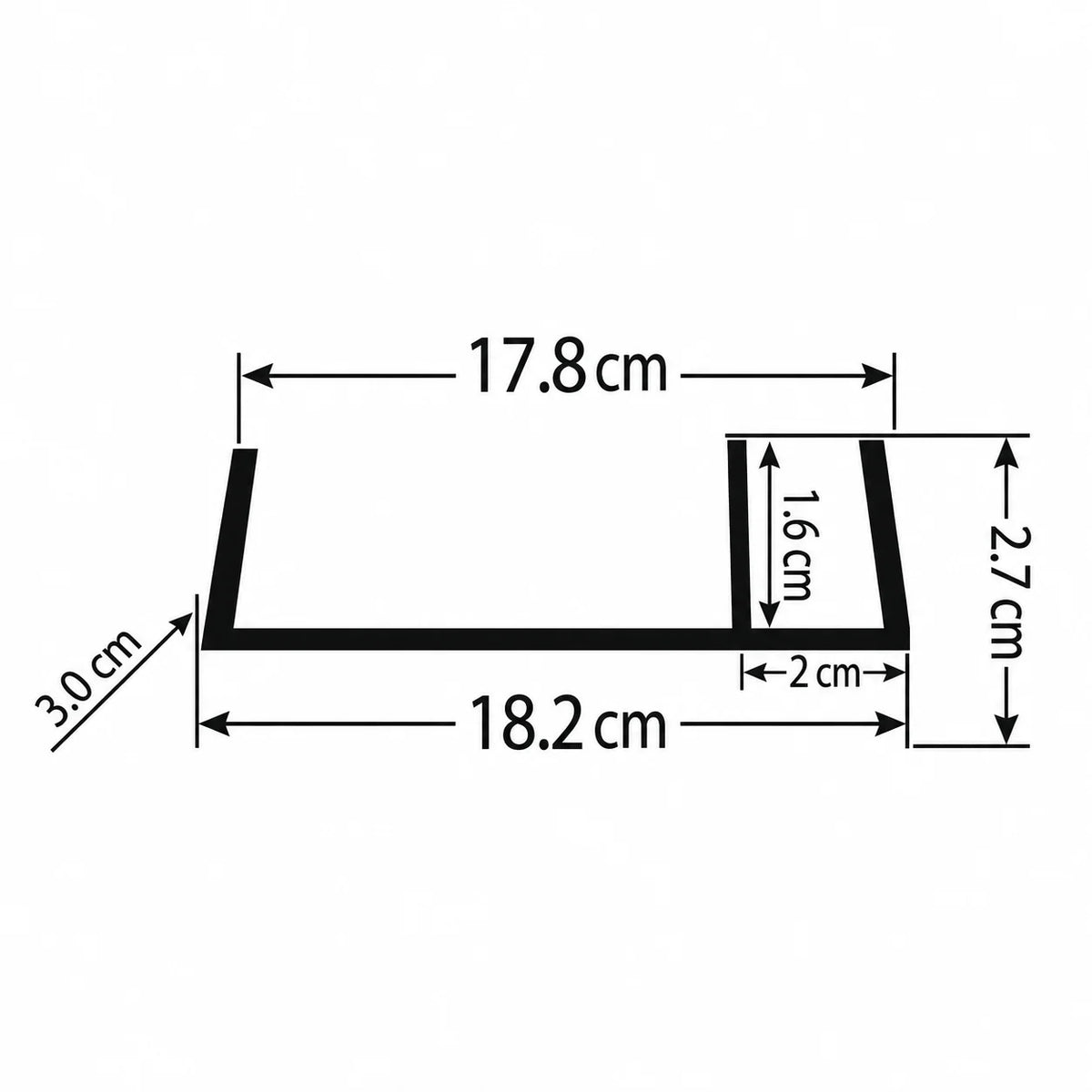 Plinth Sealing Strip Light Grey PVC 16–18mm Kickboards Diagram