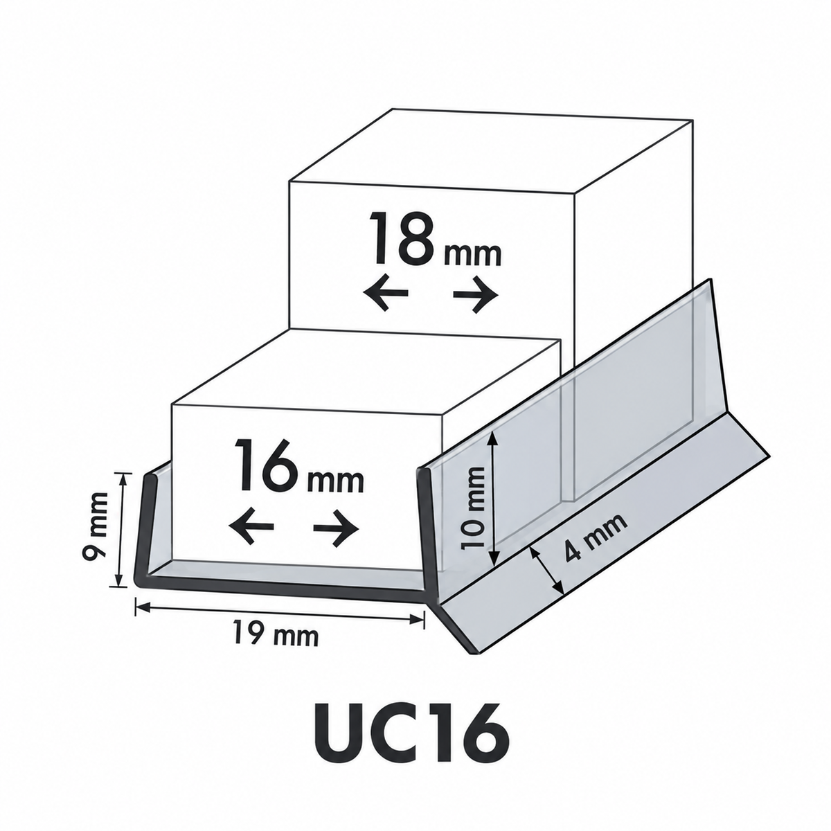 Transparent Kickboard Trim MDF Panel Cover PVC Plinth Sealing Strip Diagram