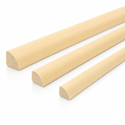Pine Wood Quadrant Trim Natural Decorative Moulding 10mm & 12mm Length All Sizes