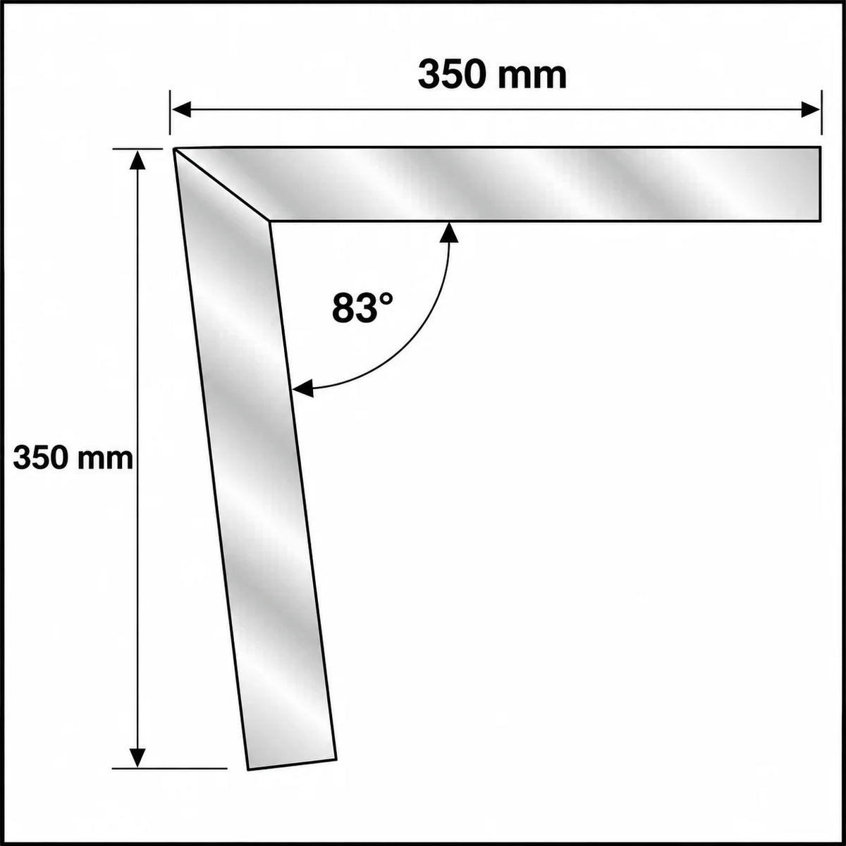 NSA 42mm Pre-Formed Aluminium Stair Edge Trim – 350mm Diagram